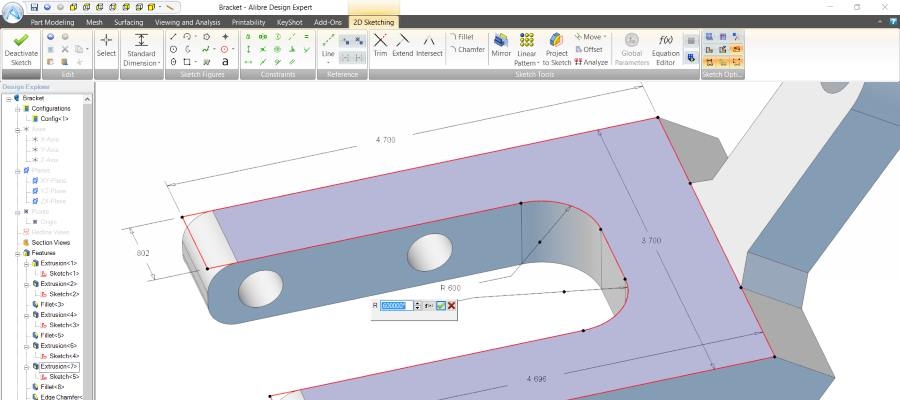 Desenho completamente paramétrico